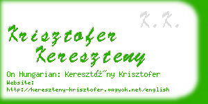 krisztofer kereszteny business card